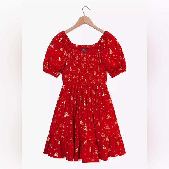 Studio Ghibli® Howl's Moving Castle Calcifer Starry Allover Print Smock Dress - Picture 3 of 4